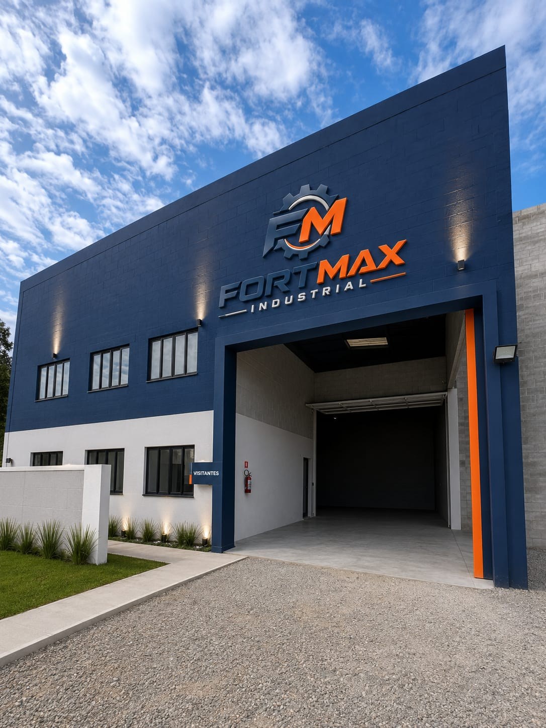 Fachada do barracão da Fortmax Industrial